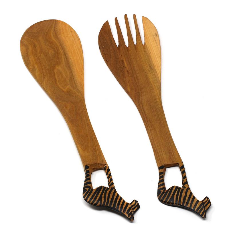 Zebra Salad Serving Set    Home Decor Supply | Online Retail | ShoreShopper.com