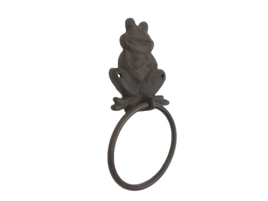 Cast Iron Happy Sitting Frog Kitchen Bathroom Towel Ring 8.5""    Home Decor Supply | Online Retail | ShoreShopper.com