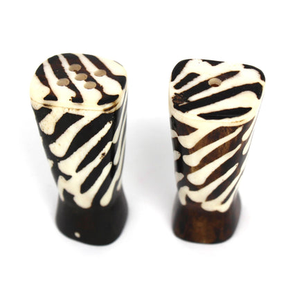 African Natural Bone Salt & Pepper Shakers, Traditional Batik Designs    Home Decor Supply | Online Retail | ShoreShopper.com