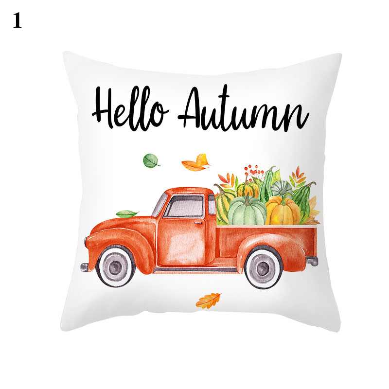 Maple Pumpkin Print Thanksgiving Peach Skin Pillowcase    Home Decor Supply | Online Retail | ShoreShopper.com