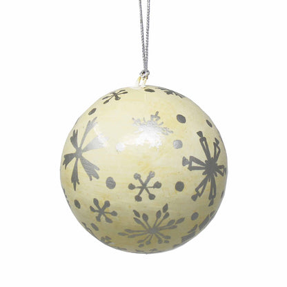 Handpainted Ornament Silver Snowflakes    Home Decor Supply | Online Retail | ShoreShopper.com