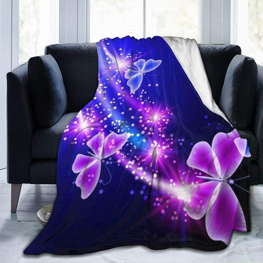 Cute Purple Butterfly Printed Blanket    Home Decor Supply | Online Retail | ShoreShopper.com