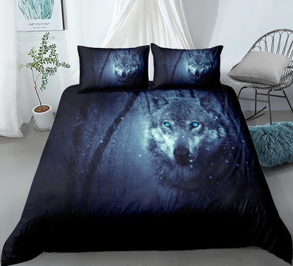 Bed Home Textile Wolf Digital Printed Three-piece Set    Home Decor Supply | Online Retail | ShoreShopper.com