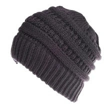 Mixed Color Knitted Wool Hat Ladies Non-labeled Ponytail Hat - ShoreCo.Shop
