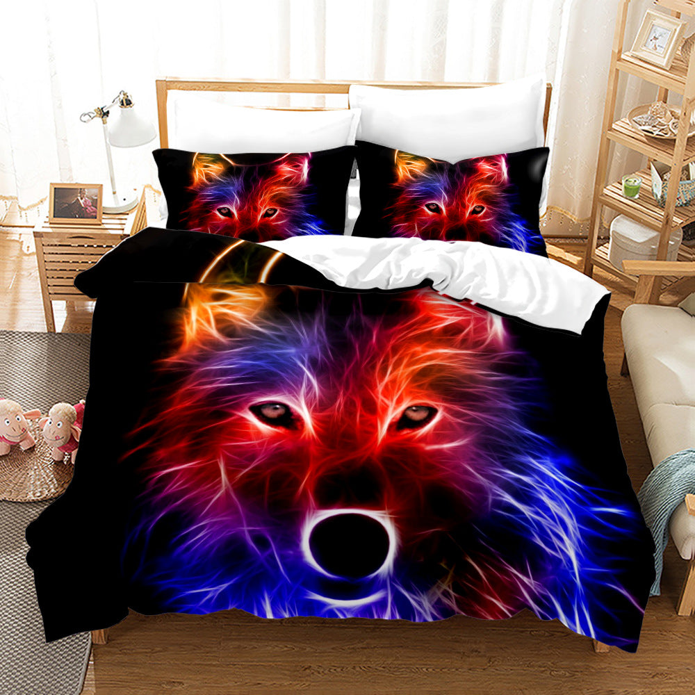 Bed Home Textile Wolf Digital Printed Three-piece Set    Home Decor Supply | Online Retail | ShoreShopper.com