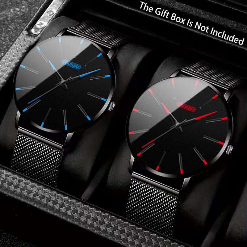 2pcs/set, Men Watch Sets, Fashion Watches for Men Classic Quartz Mens Watches, Sporty Elegant Design, Formal & Casual Attire, Ideal Choice for Christmas Present Father's Day Gift, Reloj Para Hombre.    Home Decor Supply | Online Retail | ShoreShopper.com