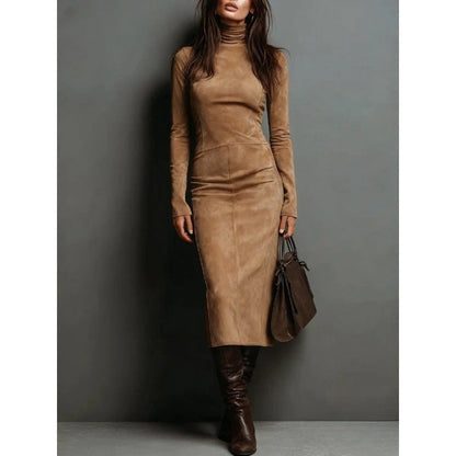 Turtleneck Long-sleeved Dress Fashion Sexy Slim-fitting Bodycon Long Dresses Women's Clothing    Home Decor Supply | Online Retail | ShoreShopper.com