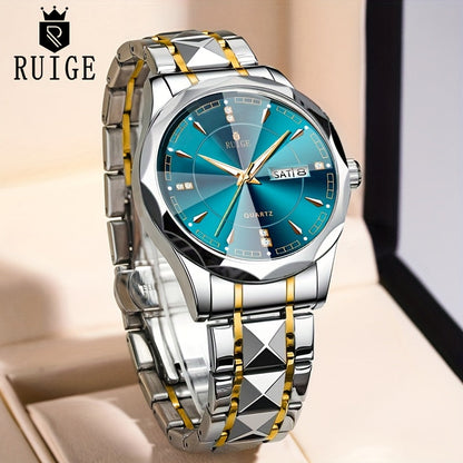 RUIGE Men's Watch Quartz Watch Luminous Stainless Steel Luxury Calendar Men's Chronograph Watch Timepiece Thanksgiving Day    Home Decor Supply | Online Retail | ShoreShopper.com