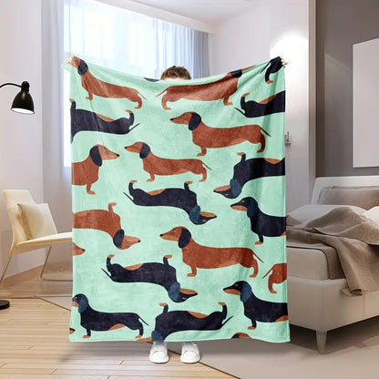 Dachshund Blanket Flannel Square Cover Blanket    Home Decor Supply | Online Retail | ShoreShopper.com