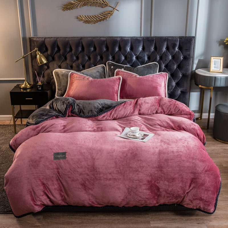 Single Piece Of Velvet Milk Velvet Solid Color Quilt Cover    Home Decor Supply | Online Retail | ShoreShopper.com