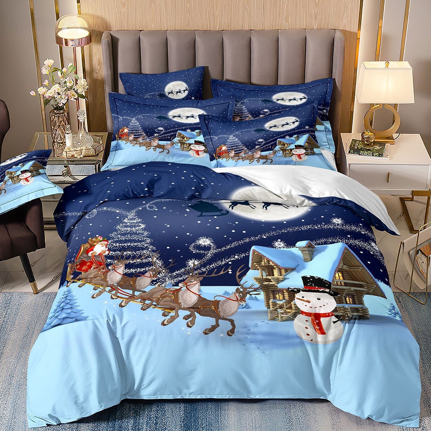 Digital Printed Three-piece Set Christmas Santa Claus Christmas Tree Snowman    Home Decor Supply | Online Retail | ShoreShopper.com