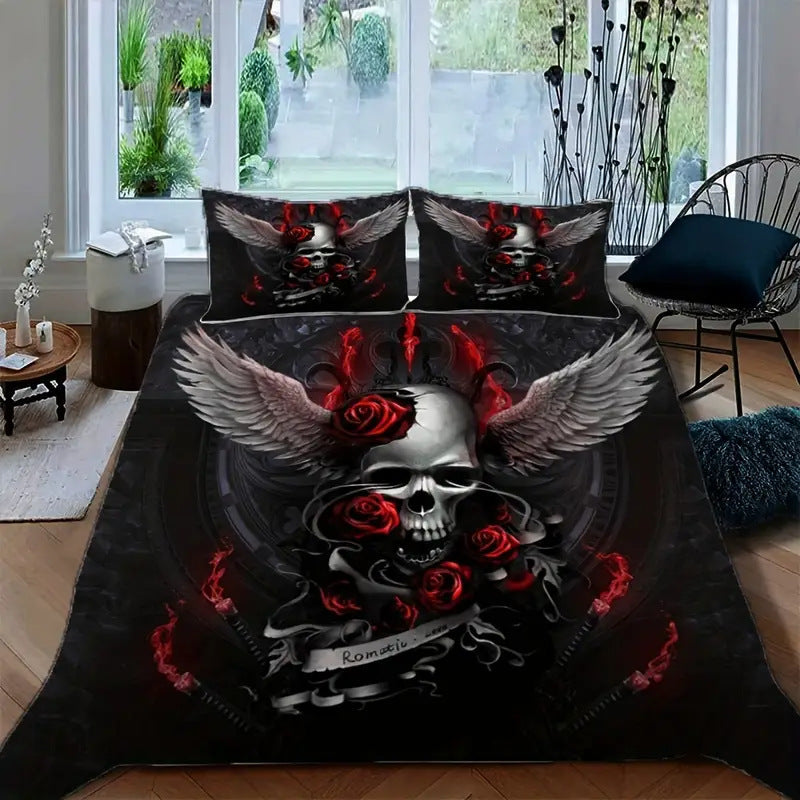 Rose Skull Printed Home Textile Bedding Suit    Home Decor Supply | Online Retail | ShoreShopper.com