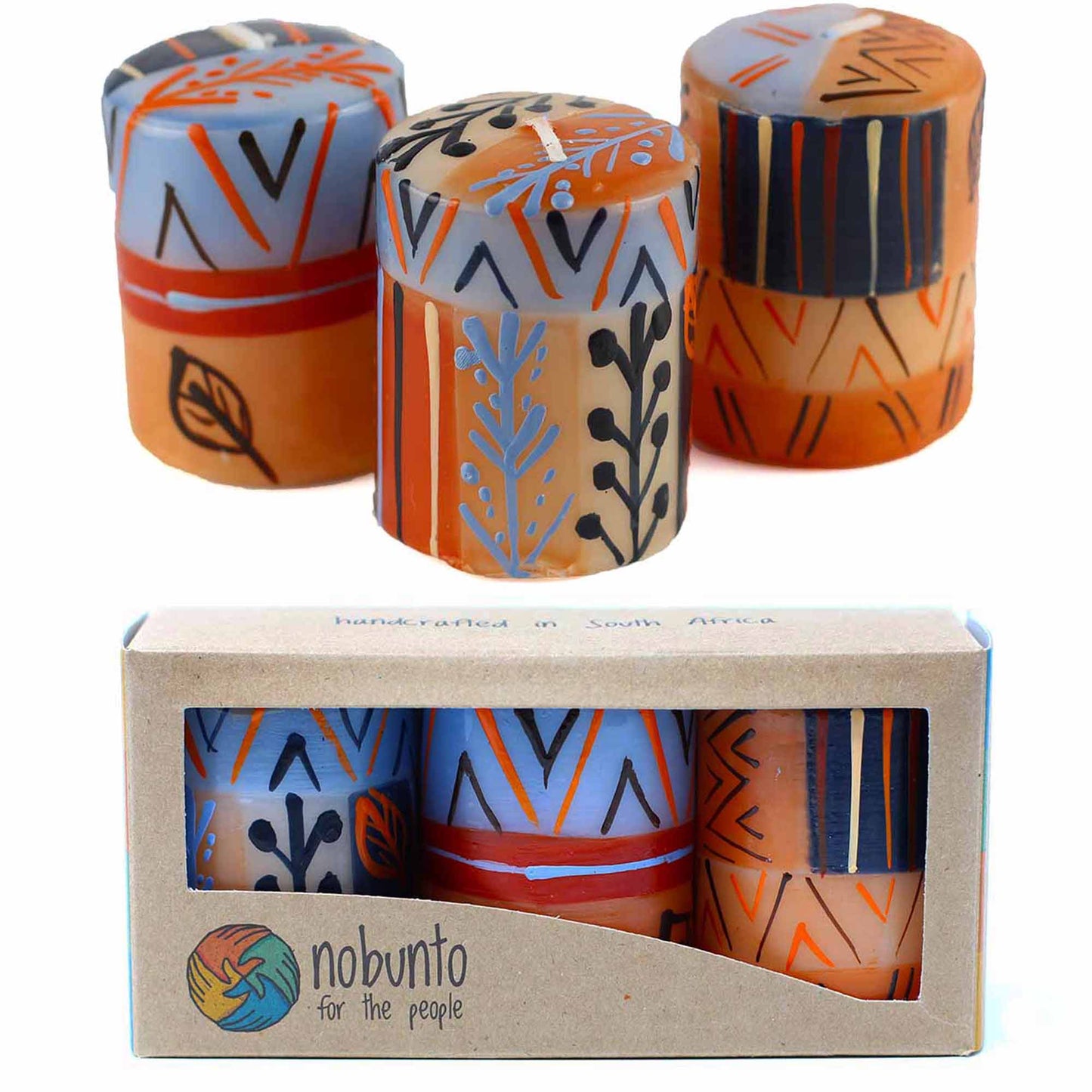 Hand Painted Candles in Uzushi Design (box of three) - Nobunto    Home Decor Supply | Online Retail | ShoreShopper.com