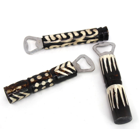 African Batik Bone Bottle Opener, Mixed Designs    Home Decor Supply | Online Retail | ShoreShopper.com