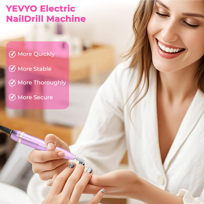 Portable Electric Nail Drill, Professional Nail File Kit For Acrylic Acid, Gel Nail, Nail Trimming With Nail Drill, Pedicure Abrasive Belt, Rose Gold - ShoreCo.Shop