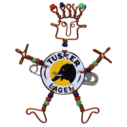 Dancing Girl Tusker Bottle Cap Pin with Beads - Creative Alternatives    Home Decor Supply | Online Retail | ShoreShopper.com