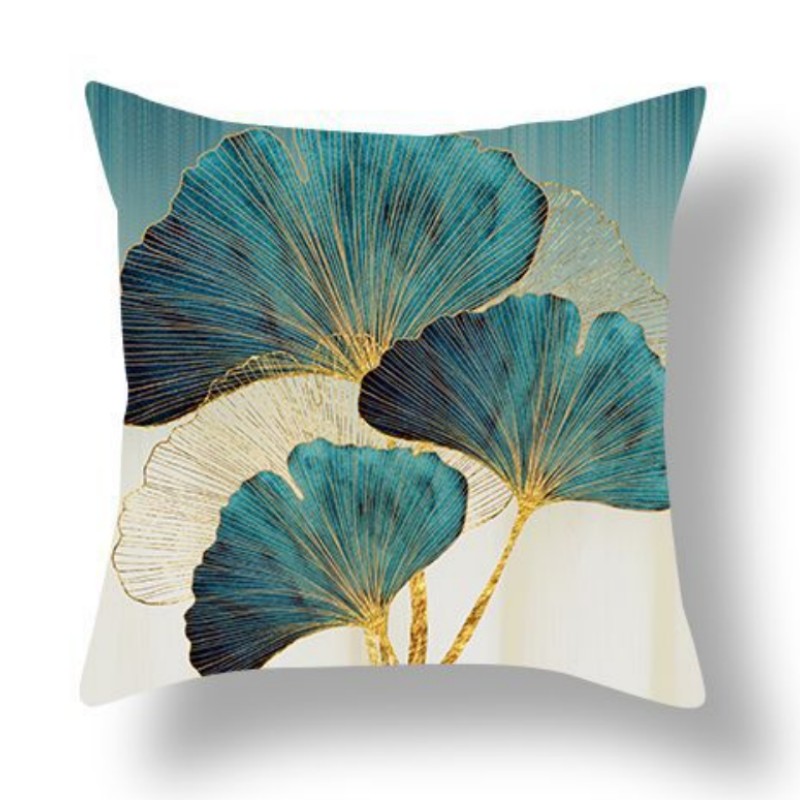Ginkgo Leaf Printed Peach Skin Velvet Pillowcase    Home Decor Supply | Online Retail | ShoreShopper.com