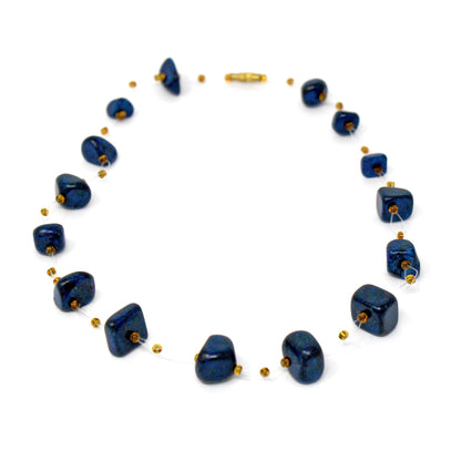 Floating Stone & Maasai Bead Necklace, Navy    Home Decor Supply | Online Retail | ShoreShopper.com