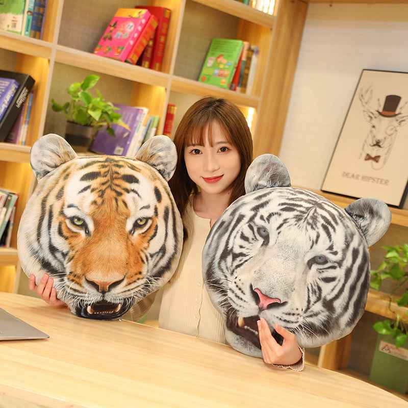 Pillow Simulation Tiger Head Plush Toy Sofa Pillow