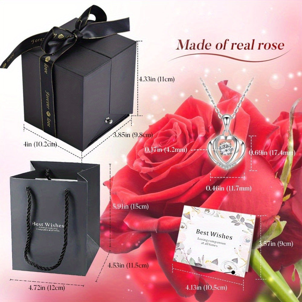 Preserved Real Rose | Perfect Eternal Flowers Rose Gifts with Necklace for Mom, Girlfriend for Mother'S Day, Valentine's, Anniversary, Thanksgiving, or Christmas | Blue Color, Metal Material    Home Decor Supply | Online Retail | ShoreShopper.com