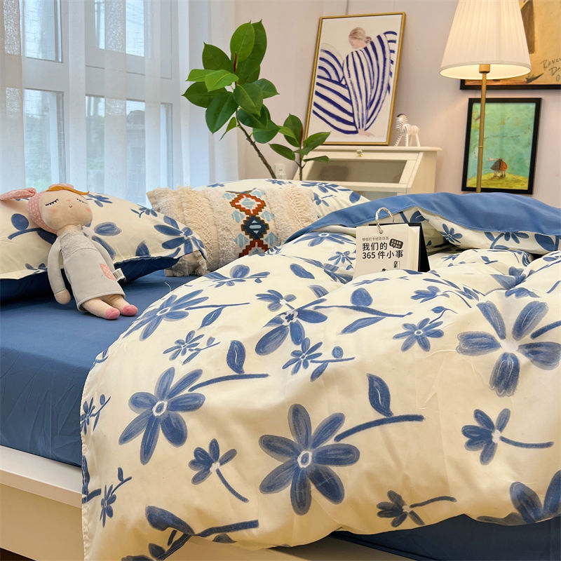 Washed Cotton Bed Sheet Quilt Cover Four-piece Set    Home Decor Supply | Online Retail | ShoreShopper.com