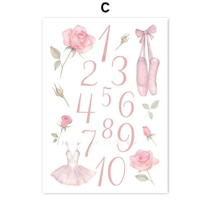 Ballet Alphanumeric Children's Room Art Canvas Painting    Home Decor Supply | Online Retail | ShoreShopper.com