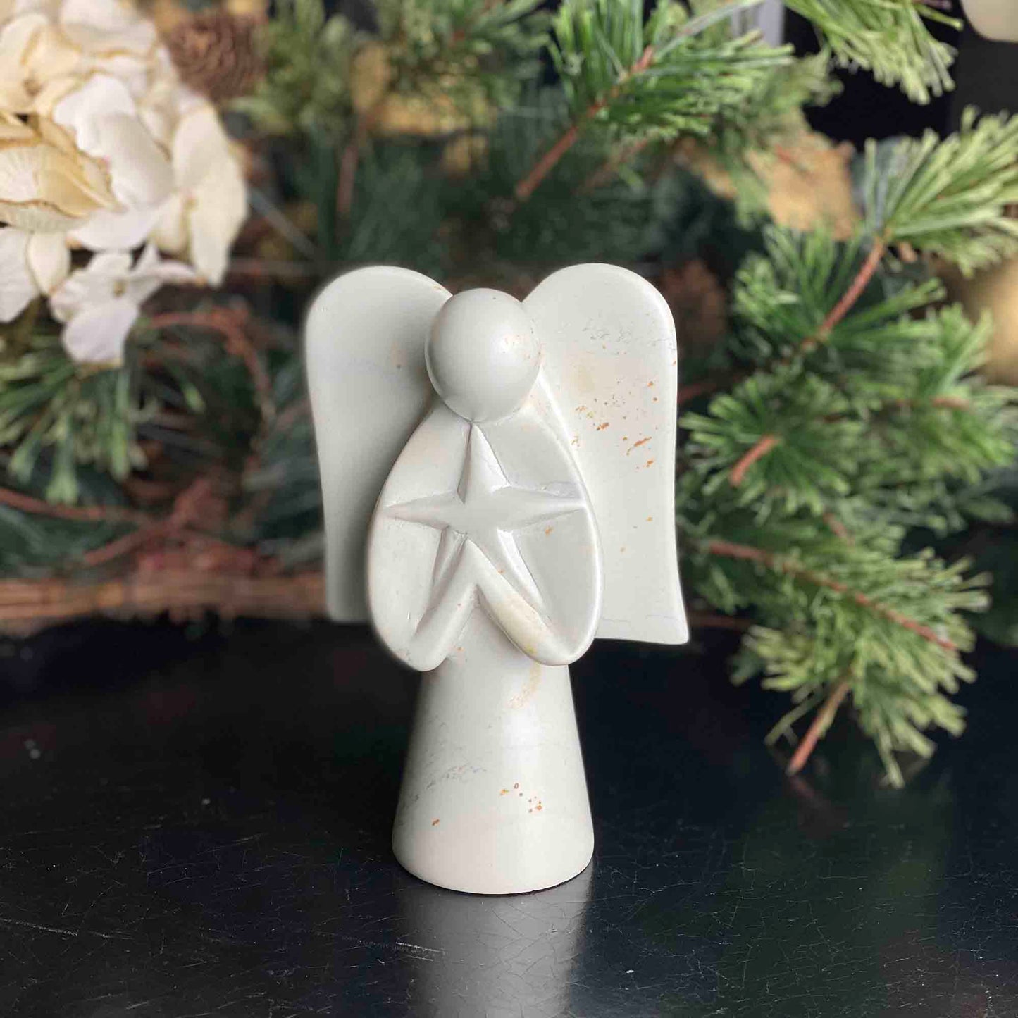 Angel Soapstone Sculpture Holding Star    Home Decor Supply | Online Retail | ShoreShopper.com