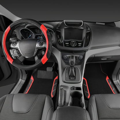Steering Wheel Cover And Waterproof Car Floor Mats, Microfiber Universal Car Combo Fit for 95% Sedan, SUV, Cars, 14.5-15inch Sporty Anti-Slip Safety Comfortable Design    Home Decor Supply | Online Retail | ShoreShopper.com