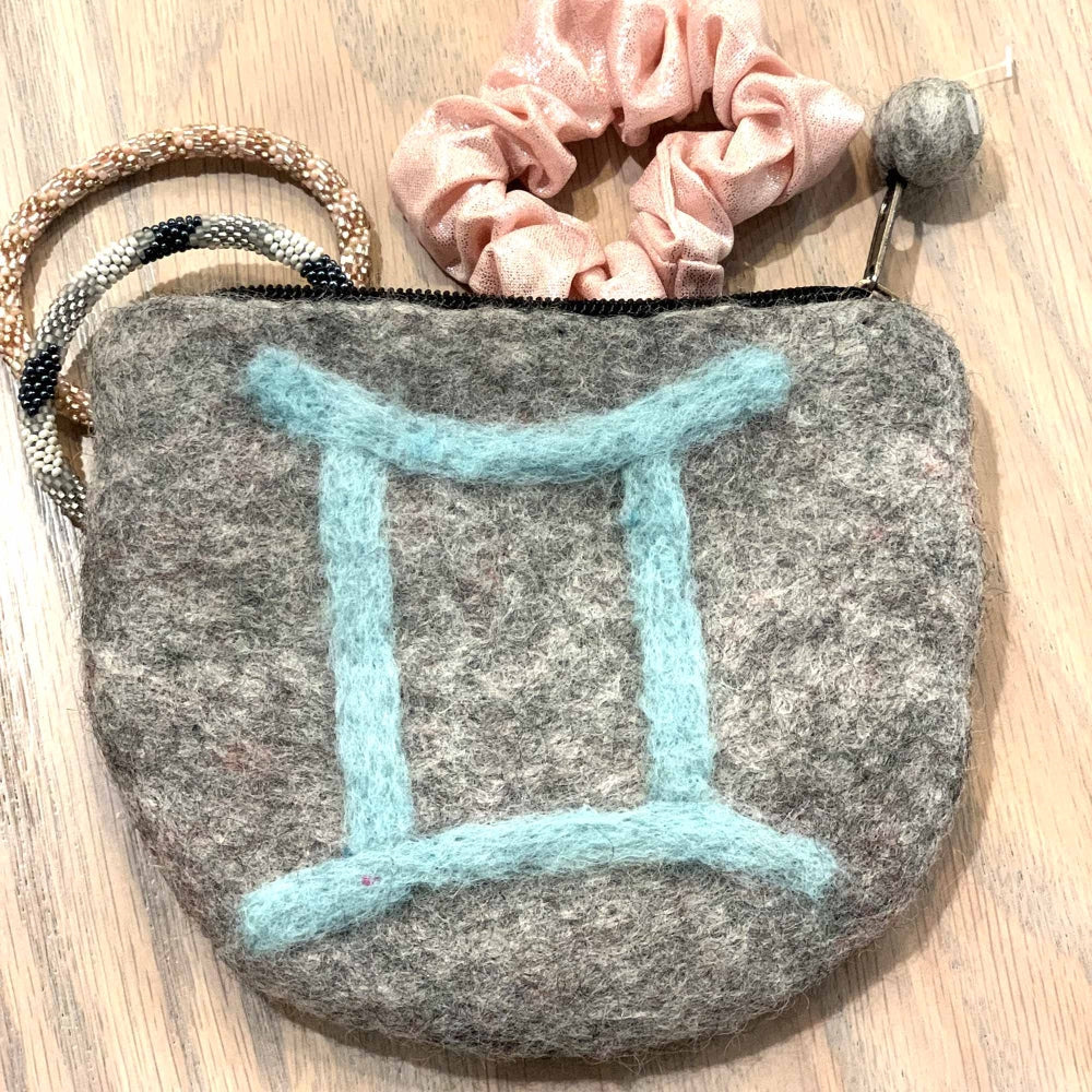 Felt Gemini Zodiac Coin Purse - Global Groove    Home Decor Supply | Online Retail | ShoreShopper.com