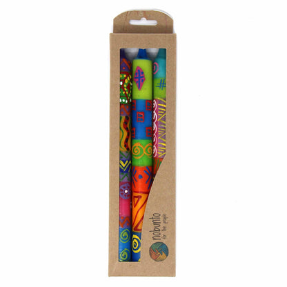 Tall Hand Painted Candles - Three in Box - Shahida Design    Home Decor Supply | Online Retail | ShoreShopper.com