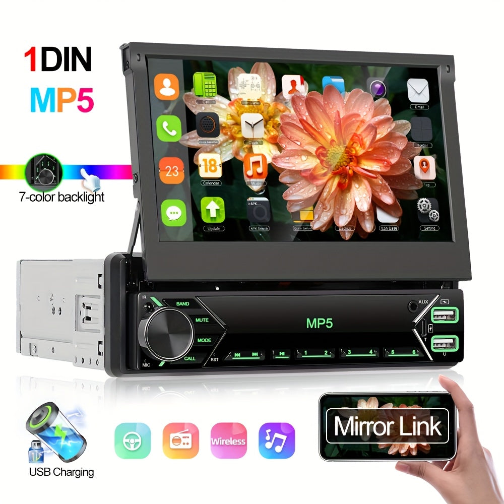 7" HD Retractable Touch Screen Car Stereo - Single Din MP5 Player with Mirror Link    Home Decor Supply | Online Retail | ShoreShopper.com