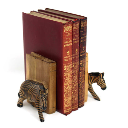 Carved Wood Zebra Book Ends, Set of 2    Home Decor Supply | Online Retail | ShoreShopper.com