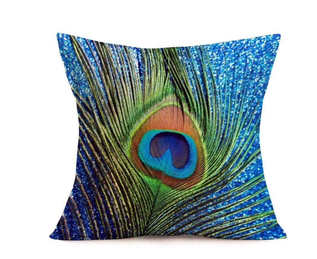 Peacock Printed Sofa Cushion Cover Amazon    Home Decor Supply | Online Retail | ShoreShopper.com