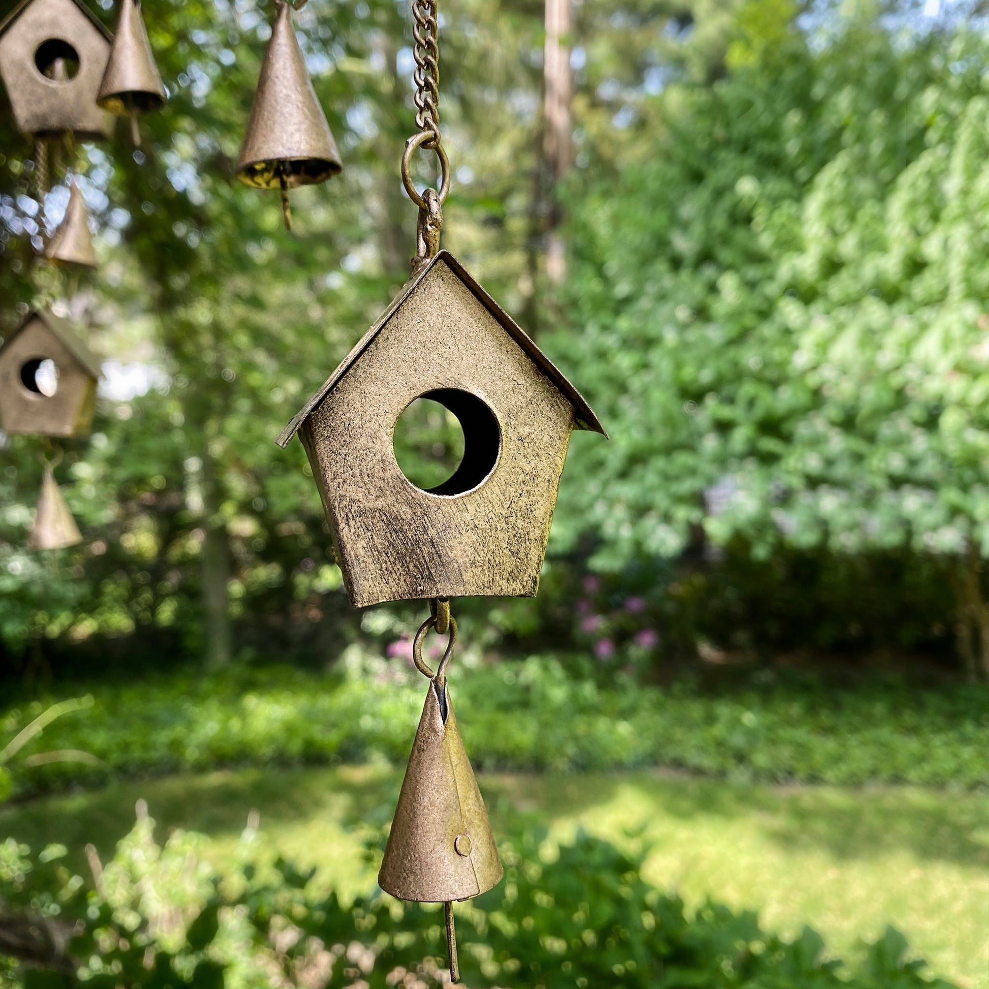 Handcrafted Bird Chime, Recycled Iron and Glass Beads    Home Decor Supply | Online Retail | ShoreShopper.com
