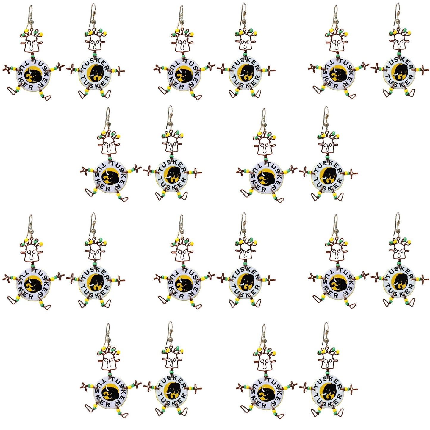 Set of 10 Dancing Tusker Dangle Earrings    Home Decor Supply | Online Retail | ShoreShopper.com