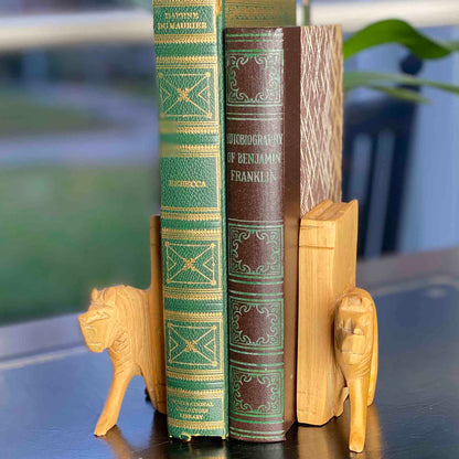 Carved Wood Lion Book Ends, Set of 2    Home Decor Supply | Online Retail | ShoreShopper.com