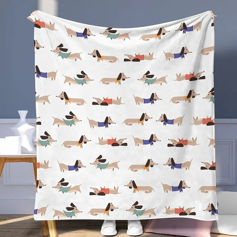 Dachshund Blanket Flannel Square Cover Blanket    Home Decor Supply | Online Retail | ShoreShopper.com