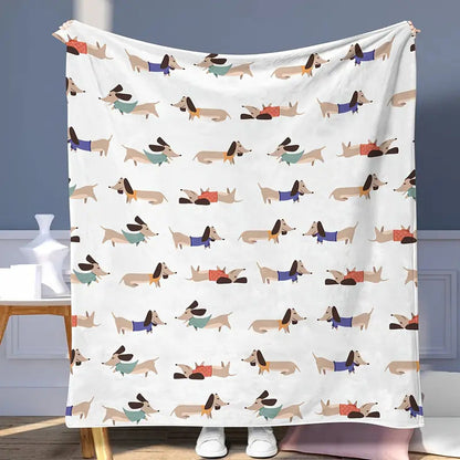Dachshund Blanket Flannel Square Cover Blanket    Home Decor Supply | Online Retail | ShoreShopper.com
