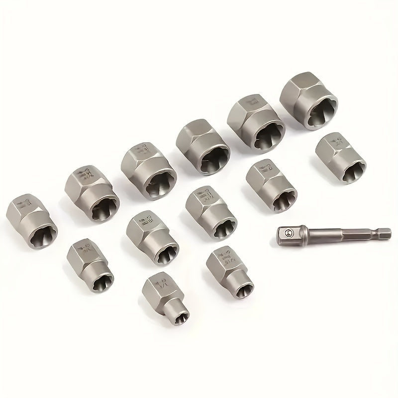 YCUPUP Nut Extractor Kit 14pcs Nut Removal Tool With 13 Bolts And Nut Removers, 1 Hex Socket Adapter For 1/4" To 3/8" Drives    Home Decor Supply | Online Retail | ShoreShopper.com