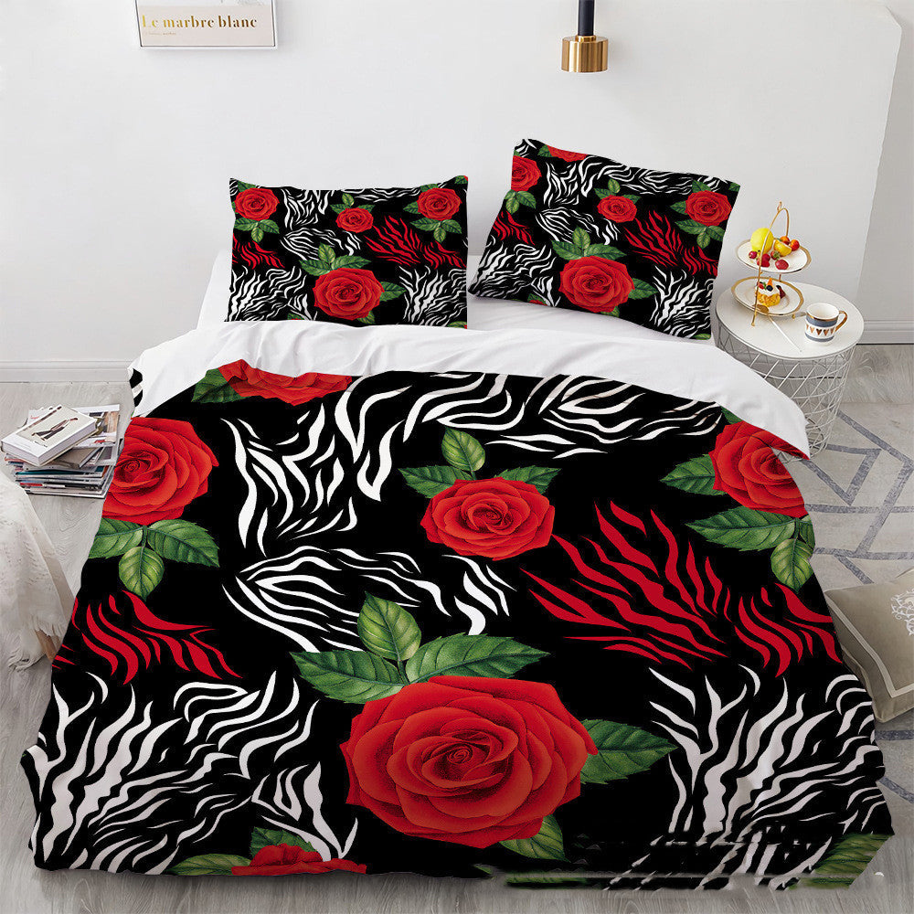 3D Digital Printing Three-piece Home Rose Series    Home Decor Supply | Online Retail | ShoreShopper.com