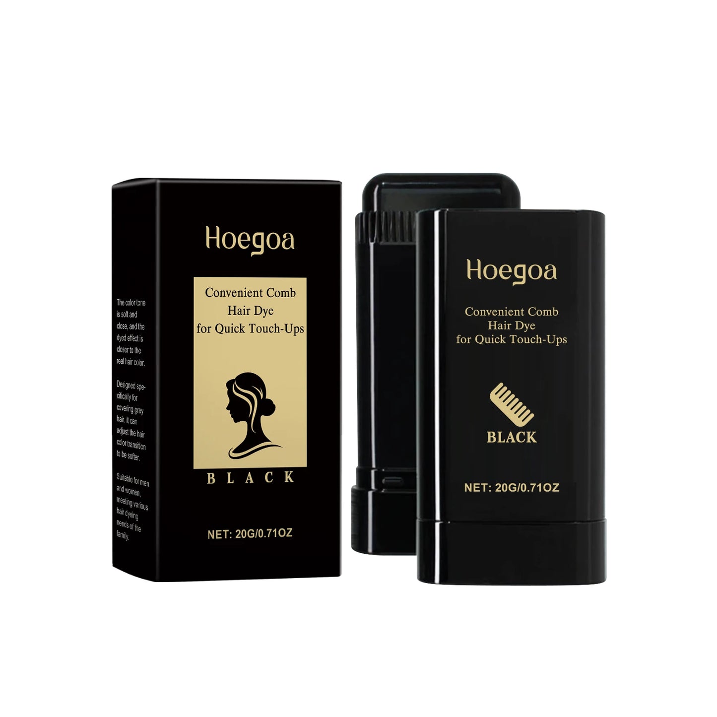 Hoegoa Hair Dyeing Stick Gentle Temporary Coloring Hair Non-irritating Scalp Quick Cover Gray Hairs Convenient Hair Dyeing Stick - ShoreCo.Shop