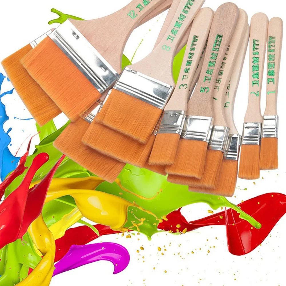 12pcs/set Memory Nylon Paint Brushes Set for Acrylic Oil Drawing Watercolor Wooden Painting Brush Tools Art Supplies    Home Decor Supply | Online Retail | ShoreShopper.com