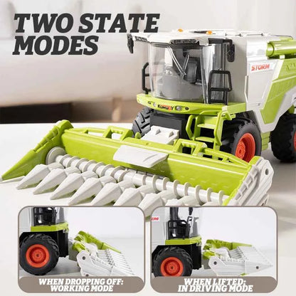 RC Farm Tractor Toy 2.4G Remote Control Combine Harvester Truck with Sounds Lights & Spray 1:24 High Simulation Toddlers Vehicle