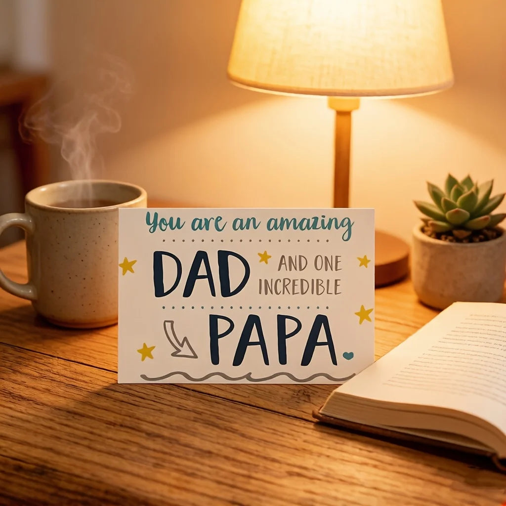 A humorous Father's Day card, designed as 'Amazing Dad and Incredible Father,' a thank-you gift for dad    Your Coastal Marketplace | Shoreshopper.com