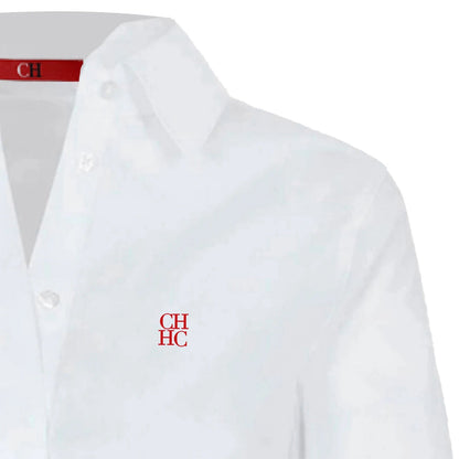 CH Women's Clothing -Women's White Button Down Shirt CHHC Logo Embroidered Long Sleeve Casual Formal Office Blouse Top    Your Coastal Marketplace | Shoreshopper.com