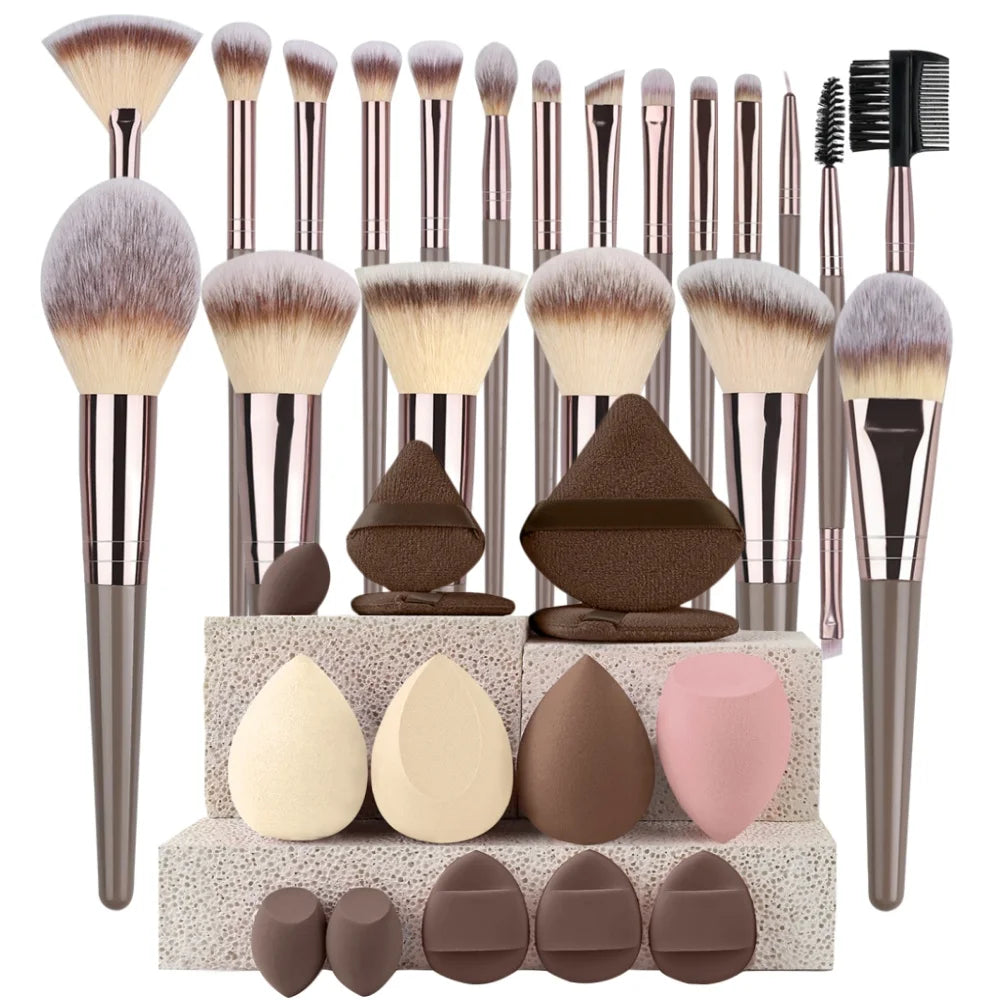 3-20Pcs Premium Makeup Brushes Set Soft Fluffy Beauty Cosmetic Foundation Makeup Brush Eyeshadow Blush Kabuki Make Up Tools - ShoreCo.Shop