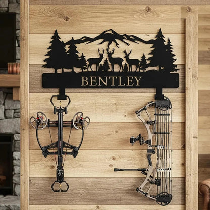 Custom Personalized Hunting Scene Display,Rustic Archery Wall Decor,Personalized Hunting Bow Rack, Archery Wall Decor    Home Decor Supply | Online Retail | ShoreShopper.com