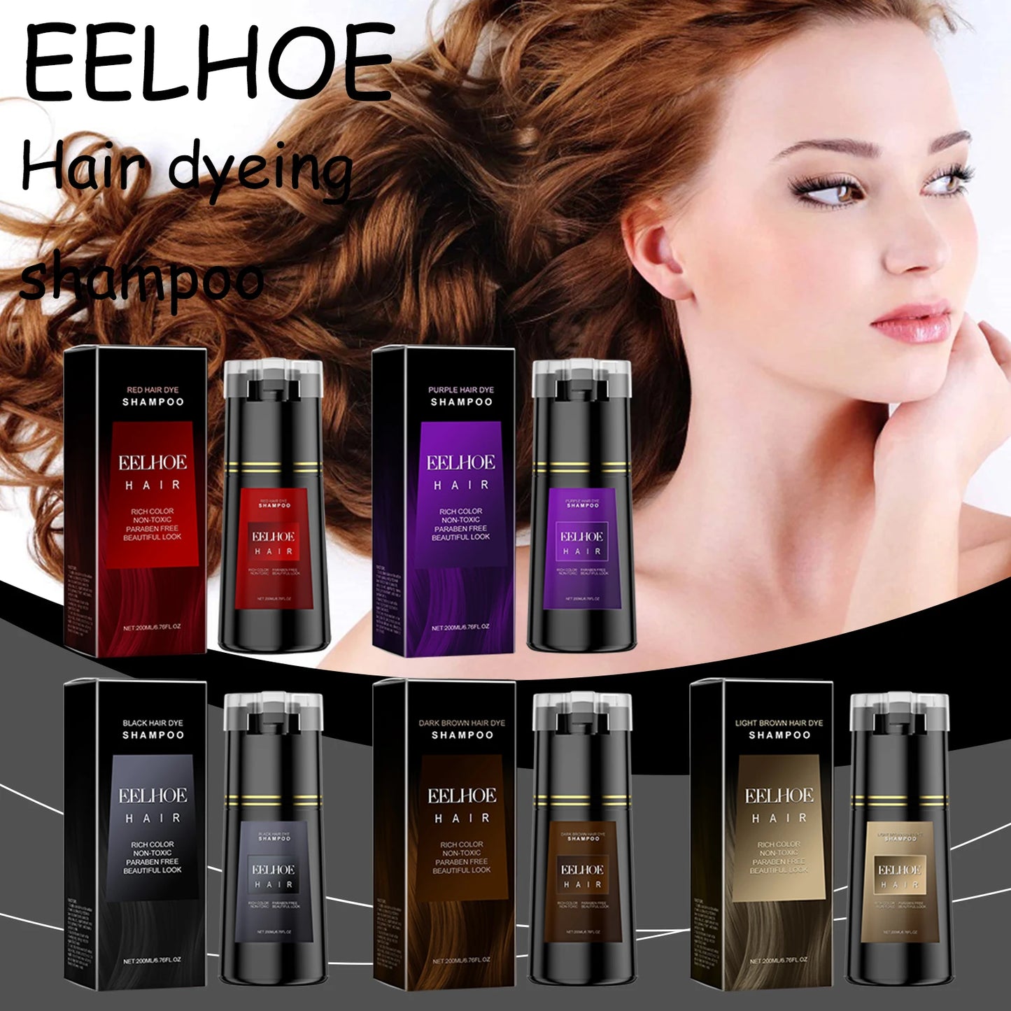 EELHOE Multi Color Hair Dyeing Shampoo Natural Non-irritating Nourish Scalp Easy Coloring Lasting Effect Smoothing Hair Dyeing - ShoreCo.Shop