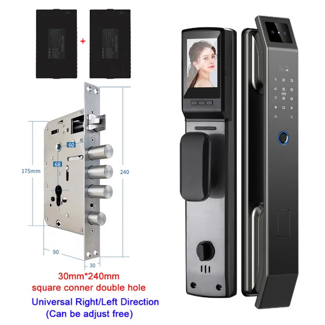 3D Face Recognition Unlock Digital Door Lock With Camera FIngerprint Password Unlock Keyless Electronic Door Lock - ShoreCo.Shop