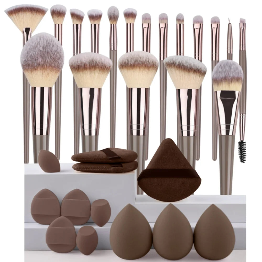 3-20Pcs Premium Makeup Brushes Set Soft Fluffy Beauty Cosmetic Foundation Makeup Brush Eyeshadow Blush Kabuki Make Up Tools - ShoreCo.Shop
